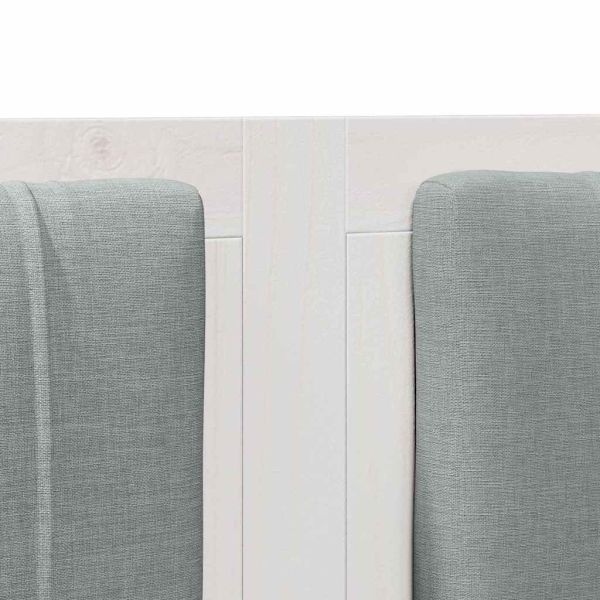 Тапицирана табла с таблото Бяло 135 cm Солидно борово дърво