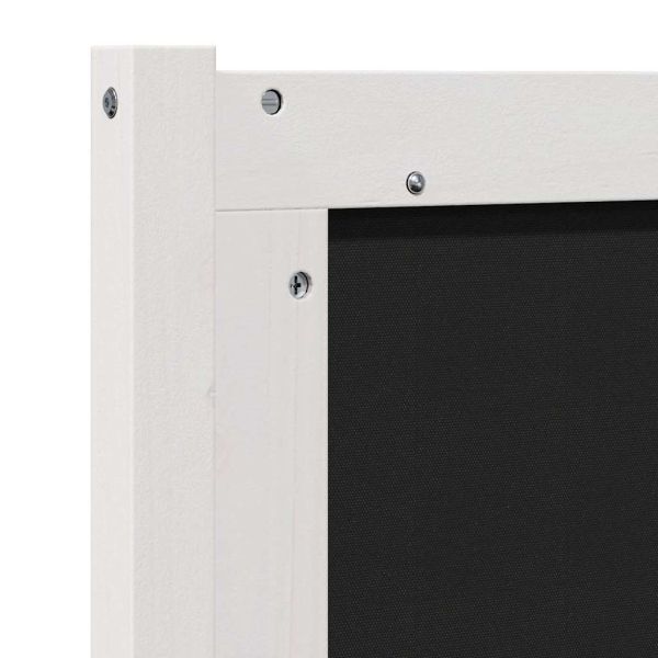 Тапицирана табла с таблото Бяло 135 cm Солидно борово дърво