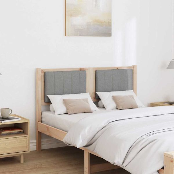 Тапицирана табла с таблото Кафяво 120 cm Солидно борово дърво