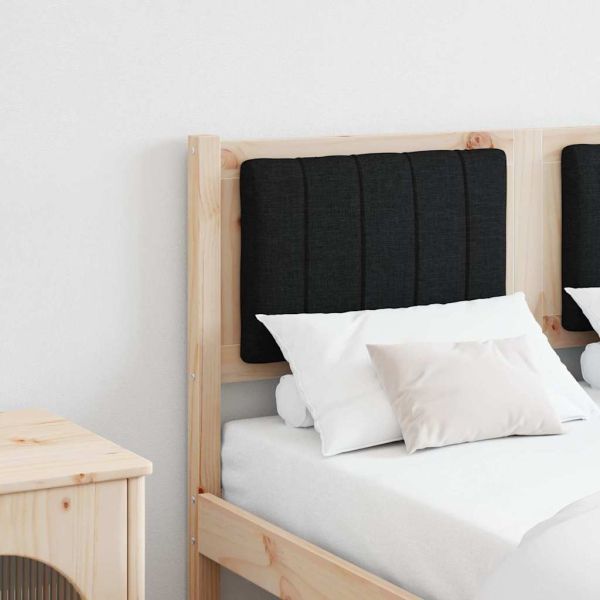 Тапицирана табла с таблото Кафяво 120 cm Солидно борово дърво