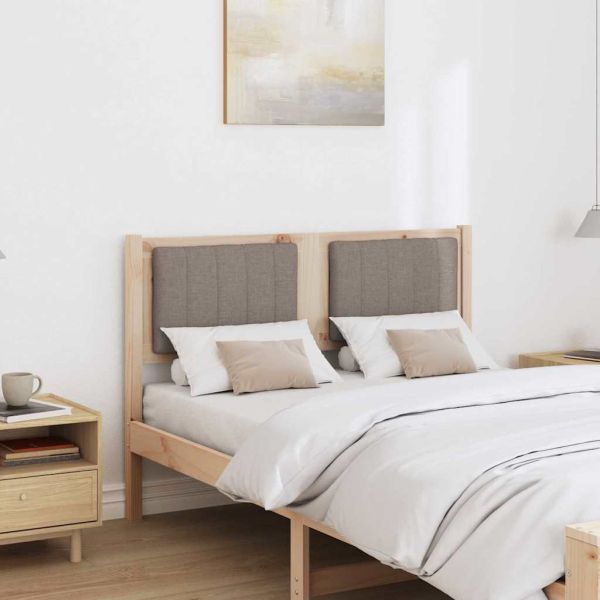 Тапицирана табла с таблото Кафяво 120 cm Солидно борово дърво