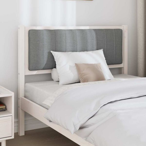 Тапицирана табла с таблото Бяло 100 cm Солидно борово дърво