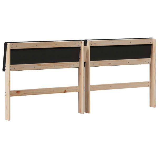 Тапицирана табла Черно 200 cm Солидно борово дърво