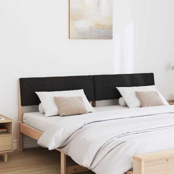 Тапицирана табла Черно 180 cm Солидно борово дърво