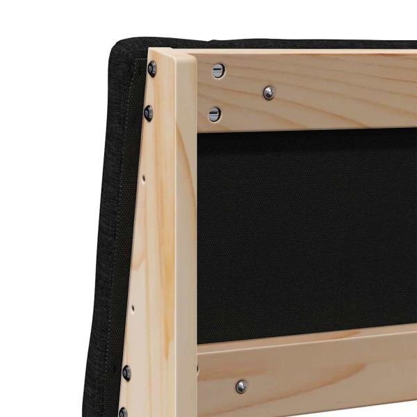 Тапицирана табла Черно 180 cm Солидно борово дърво