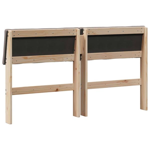 Тапицирана табла Таупе 160 cm Солидно борово дърво