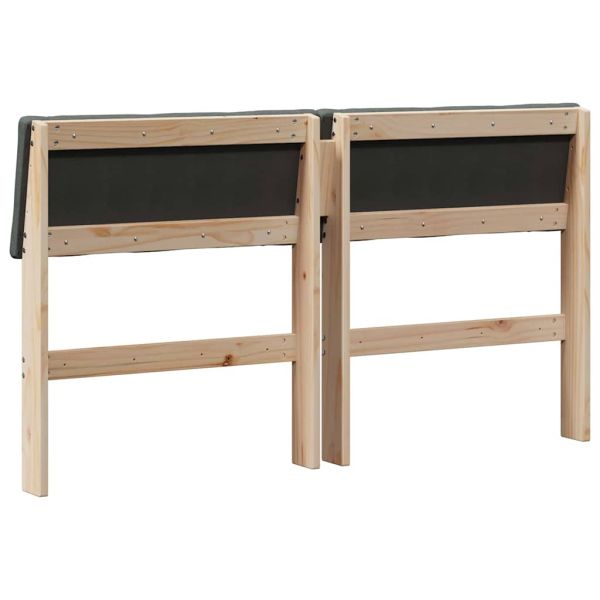 Тапицирана табла Тъмен сив 150 cm Солидно борово дърво