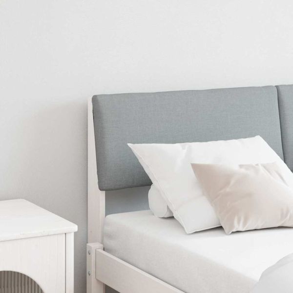 Тапицирана табла Светлосиво 140 cm Солидно борово дърво