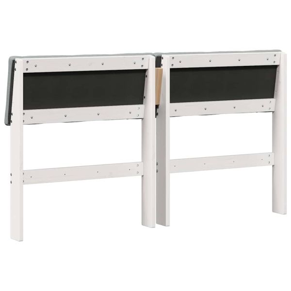 Тапицирана табла Светлосиво 140 cm Солидно борово дърво