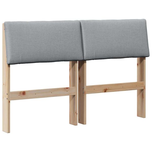 Тапицирана табла Светлосиво 120 cm Солидно борово дърво