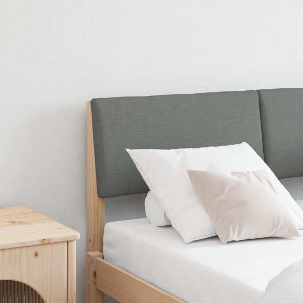 Тапицирана табла Тъмен сив 120 cm Солидно борово дърво