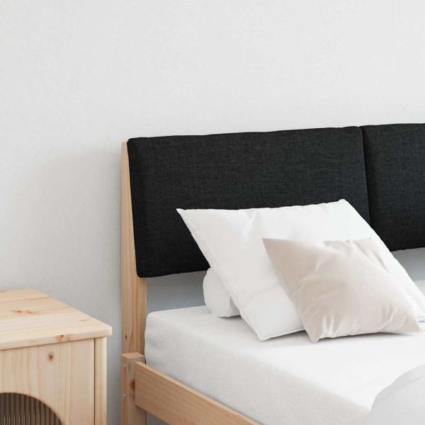 Тапицирана табла Черно 120 cm Солидно борово дърво
