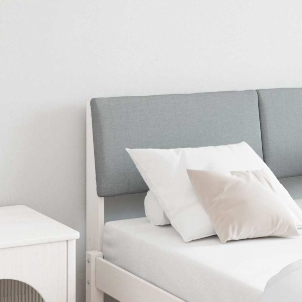 Тапицирана табла Светлосиво 120 cm Солидно борово дърво