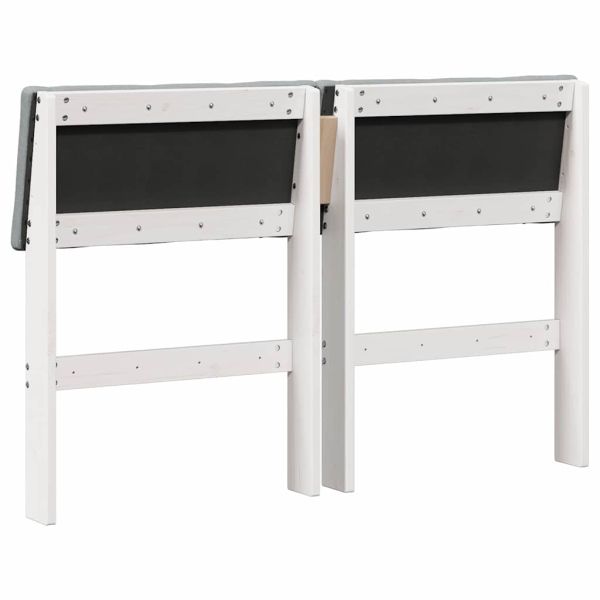 Тапицирана табла Светлосиво 120 cm Солидно борово дърво