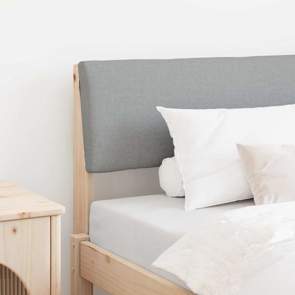 Тапицирана табла Светлосиво 90 cm Солидно борово дърво