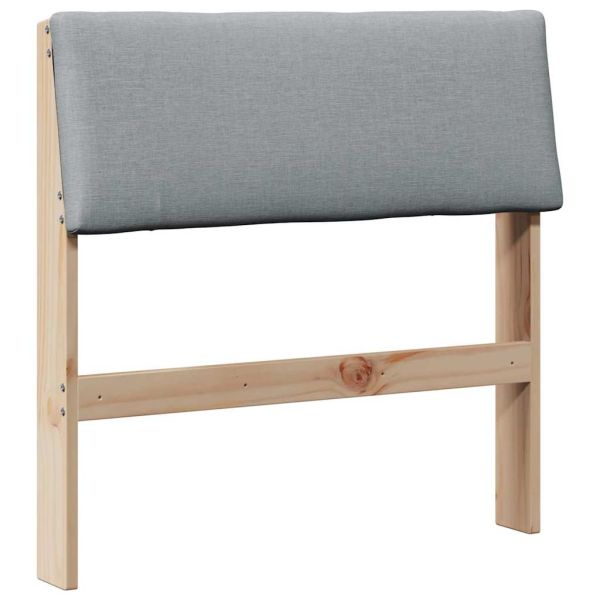 Тапицирана табла Светлосиво 80 cm Солидно борово дърво