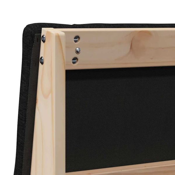 Тапицирана табла Черно 80 cm Солидно борово дърво