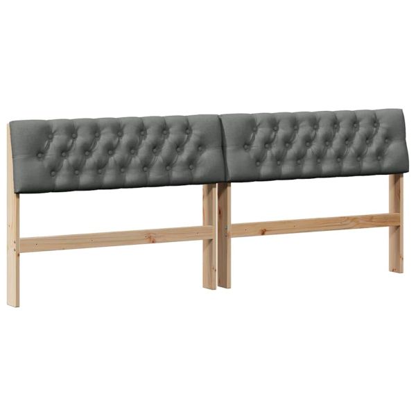 Тапицирана табла Тъмен сив 200 cm Солидно борово дърво