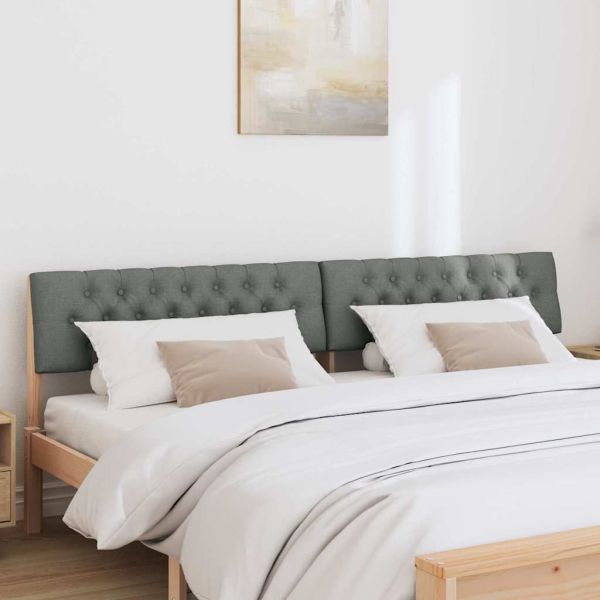 Тапицирана табла Тъмен сив 200 cm Солидно борово дърво