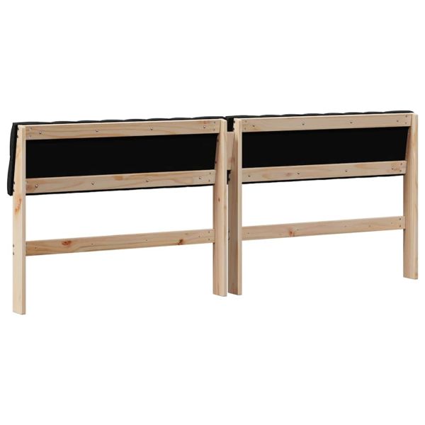 Тапицирана табла Черно 200 cm Солидно борово дърво