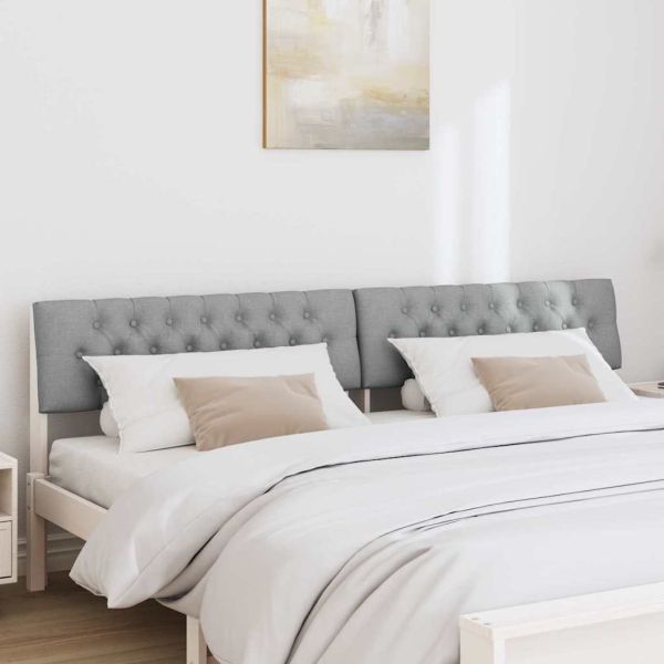 Тапицирана табла Светлосиво 200 cm Солидно борово дърво