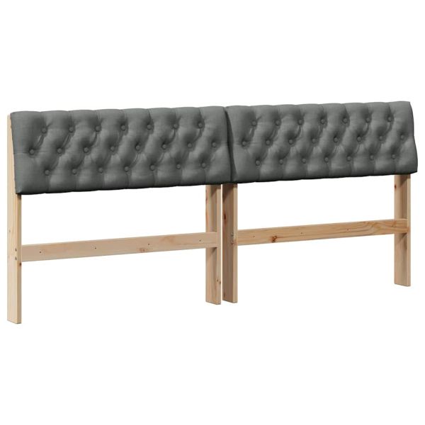 Тапицирана табла Тъмен сив 180 cm Солидно борово дърво