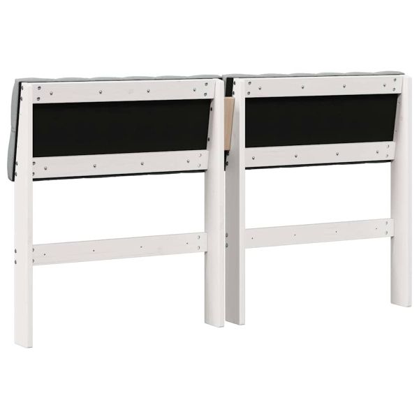 Тапицирана табла Светлосиво 160 cm Солидно борово дърво