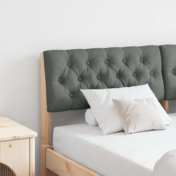 Тапицирана табла Тъмен сив 140 cm Солидно борово дърво