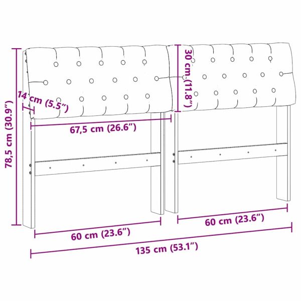 Тапицирана табла Тъмен сив 135 cm Солидно борово дърво