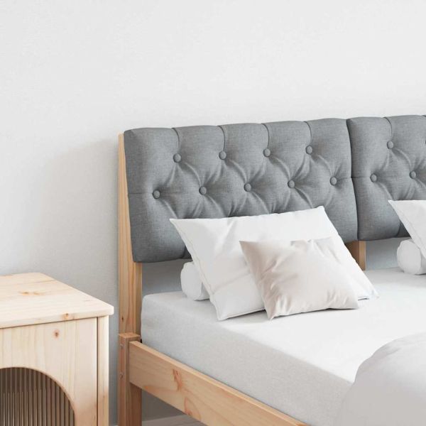 Тапицирана табла Светлосиво 120 cm Солидно борово дърво