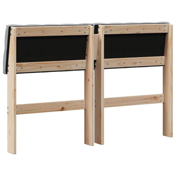 Тапицирана табла Светлосиво 120 cm Солидно борово дърво