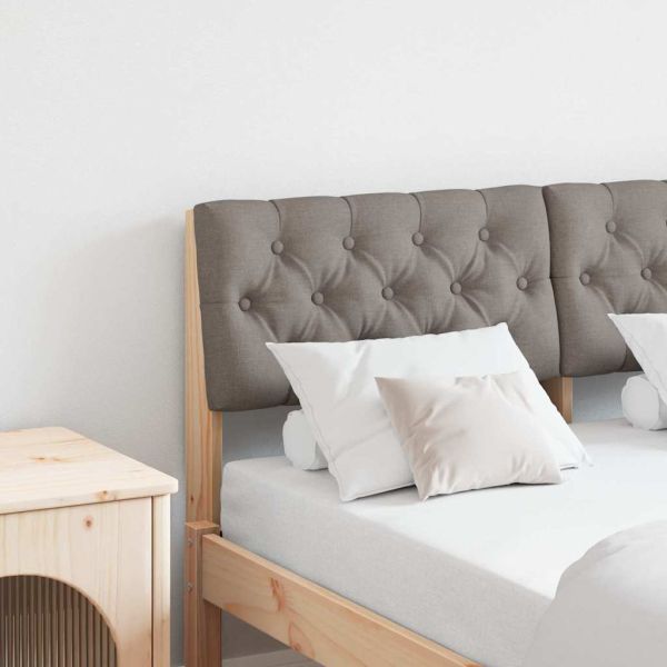 Тапицирана табла Таупе 120 cm Солидно борово дърво