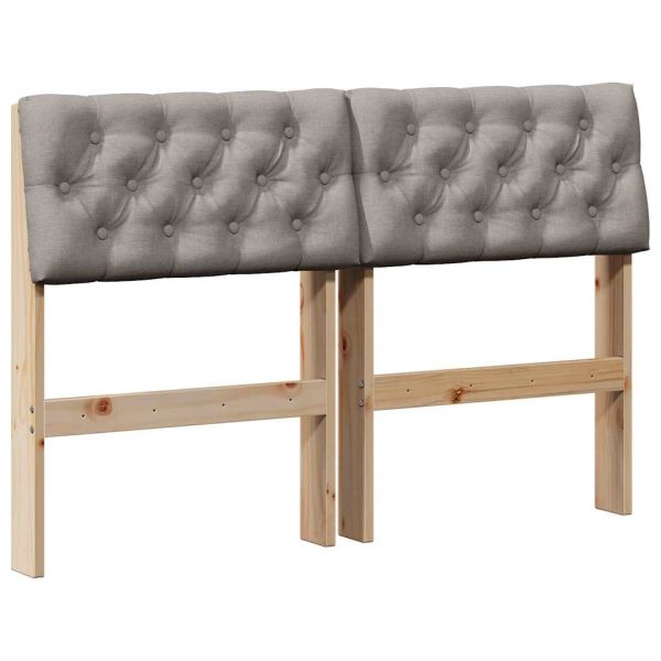 Тапицирана табла Таупе 120 cm Солидно борово дърво