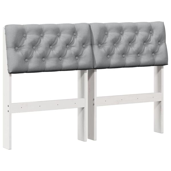 Тапицирана табла Светлосиво 120 cm Солидно борово дърво