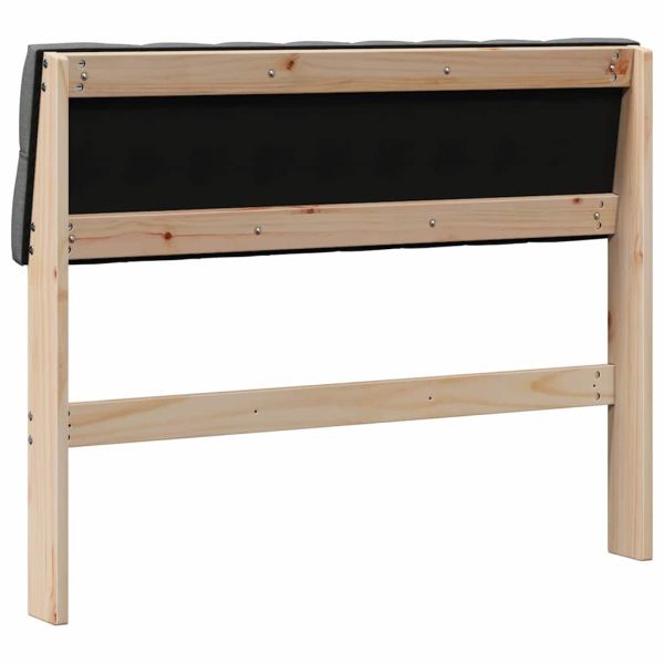 Тапицирана табла Тъмен сив 100 cm Солидно борово дърво