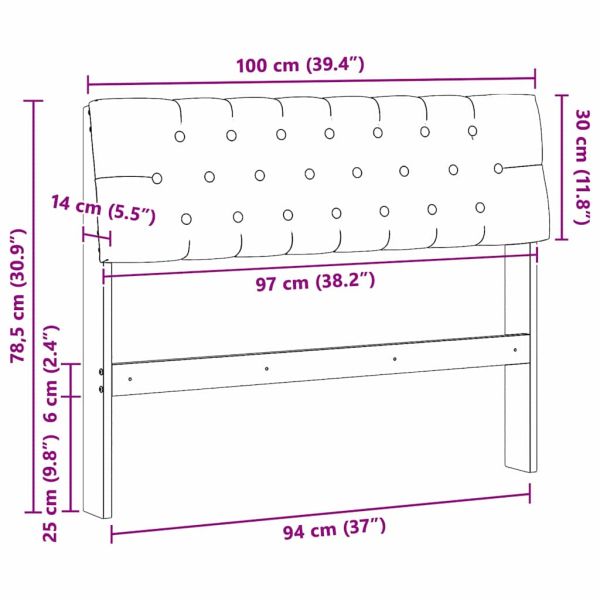 Тапицирана табла Таупе 100 cm Солидно борово дърво