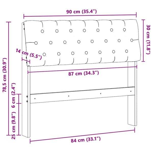 Тапицирана табла Светлосиво 90 cm Солидно борово дърво