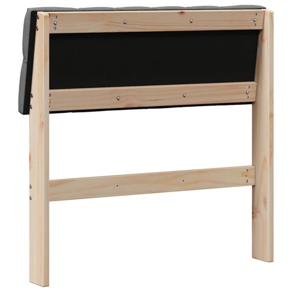 Тапицирана табла Тъмен сив 80 cm Солидно борово дърво