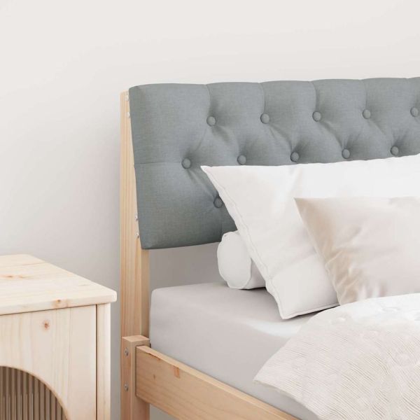 Тапицирана табла Светлосиво 75 cm Солидно борово дърво