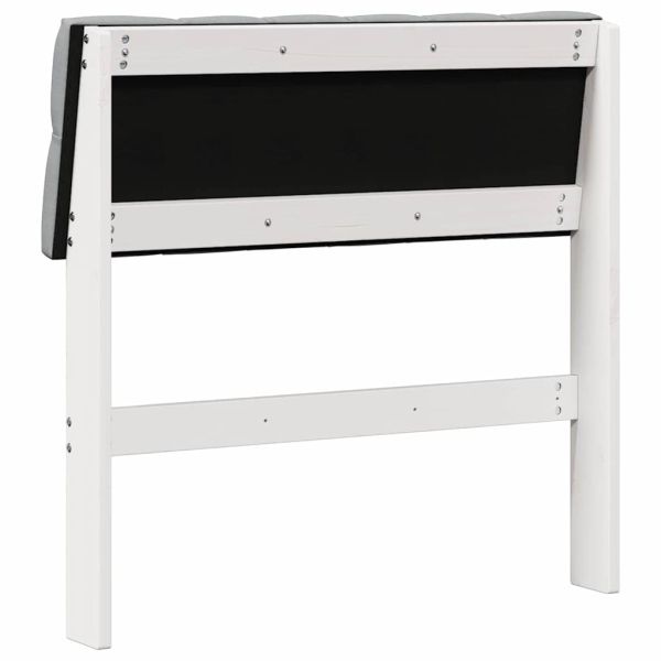 Тапицирана табла Светлосиво 75 cm Солидно борово дърво