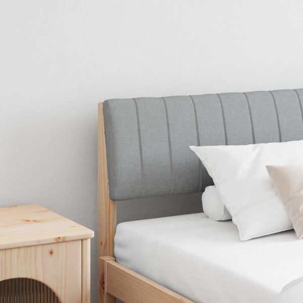 Тапицирана табла Светлосиво 200 cm Солидно борово дърво