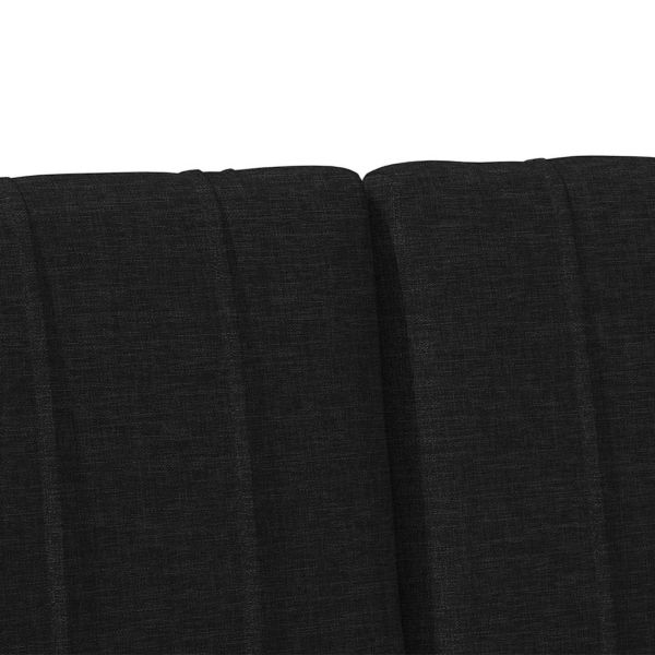 Тапицирана табла Черно 200 cm Солидно борово дърво