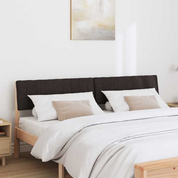 Тапицирана табла Черно 180 cm Солидно борово дърво