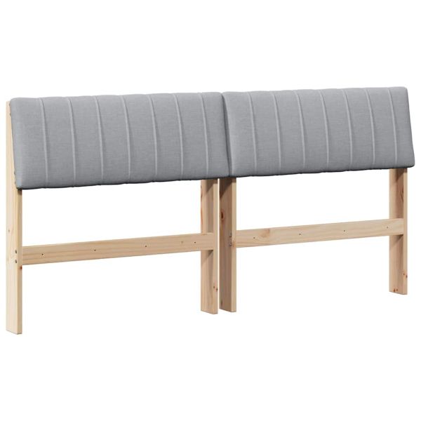 Тапицирана табла Светлосиво 160 cm Солидно борово дърво