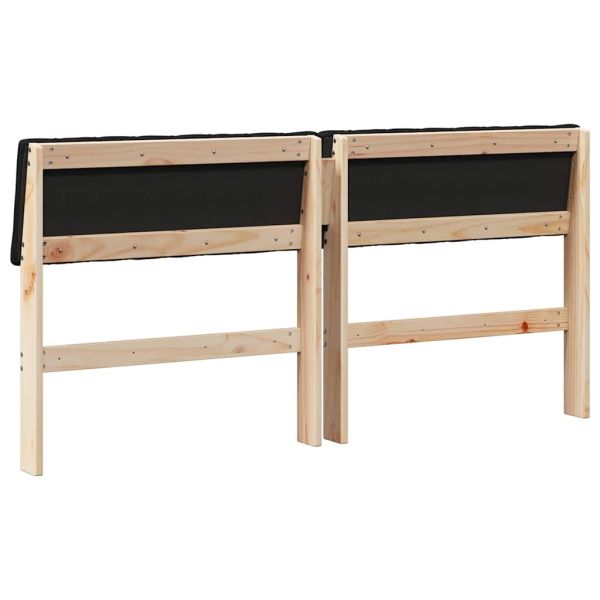 Тапицирана табла Черно 150 cm Солидно борово дърво