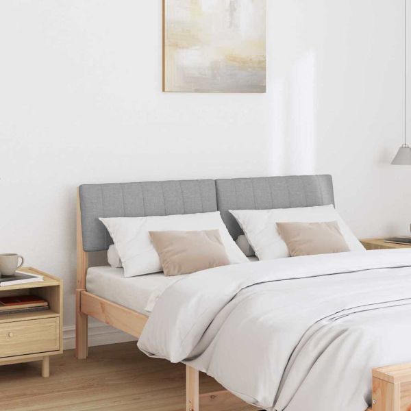 Тапицирана табла Светлосиво 140 cm Солидно борово дърво