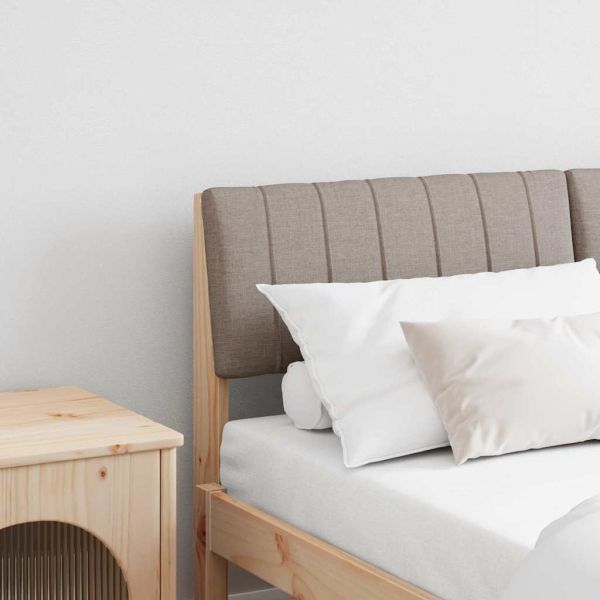 Тапицирана табла Таупе 140 cm Солидно борово дърво