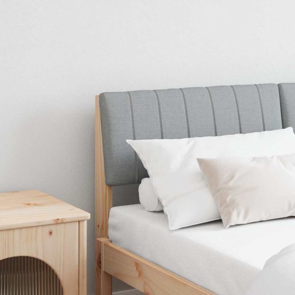 Тапицирана табла Светлосиво 135 cm Солидно борово дърво