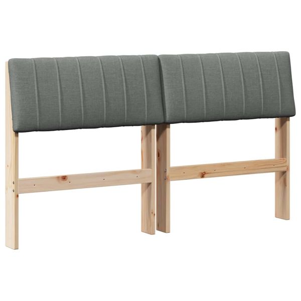 Тапицирана табла Тъмен сив 135 cm Солидно борово дърво