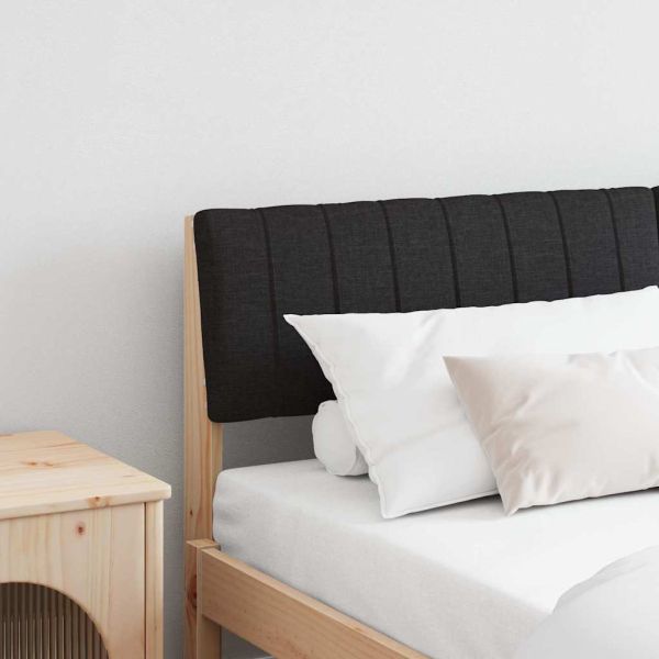 Тапицирана табла Черно 135 cm Солидно борово дърво